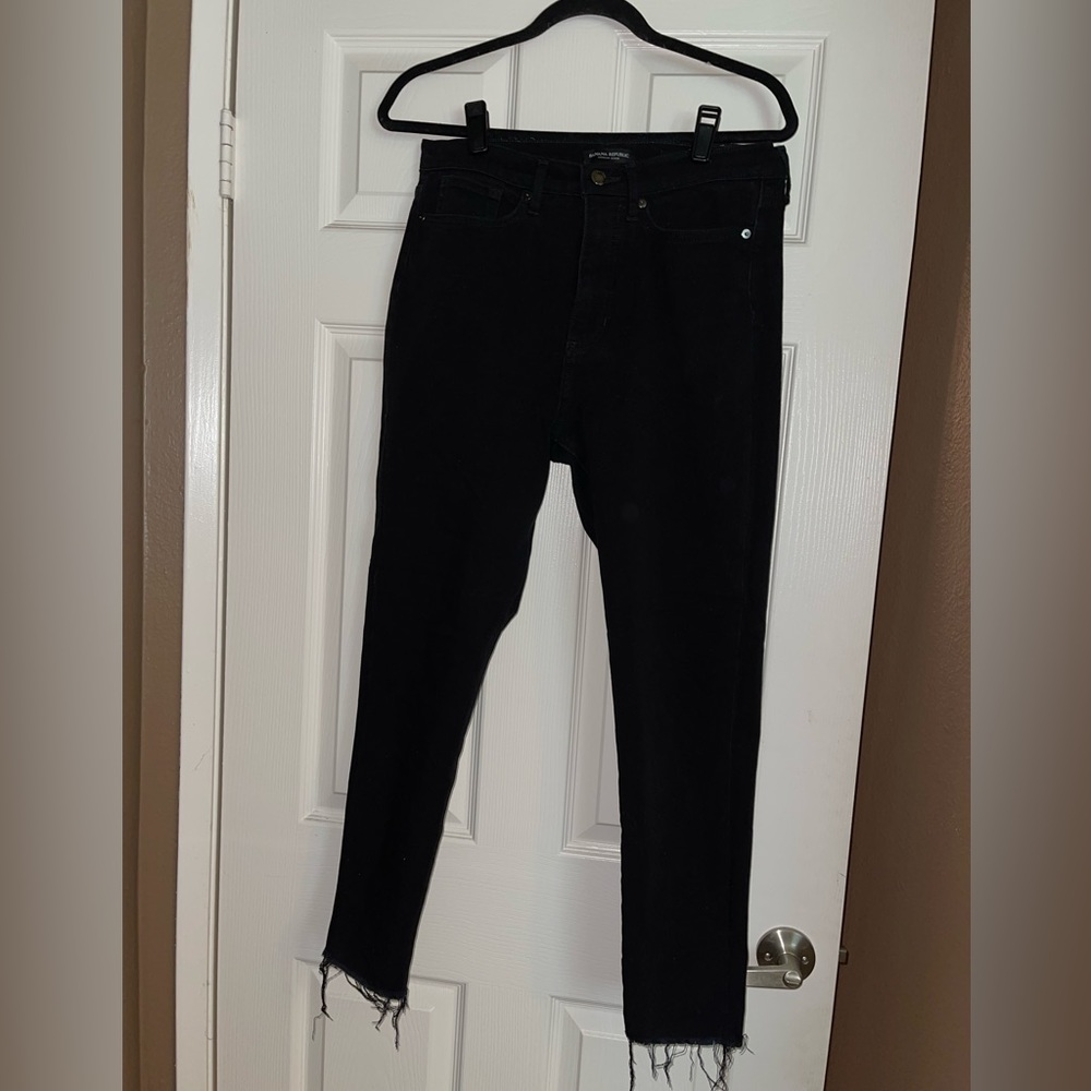 Pre-Owned Banana Republic High Rise Black Skinny Jeans Size 30